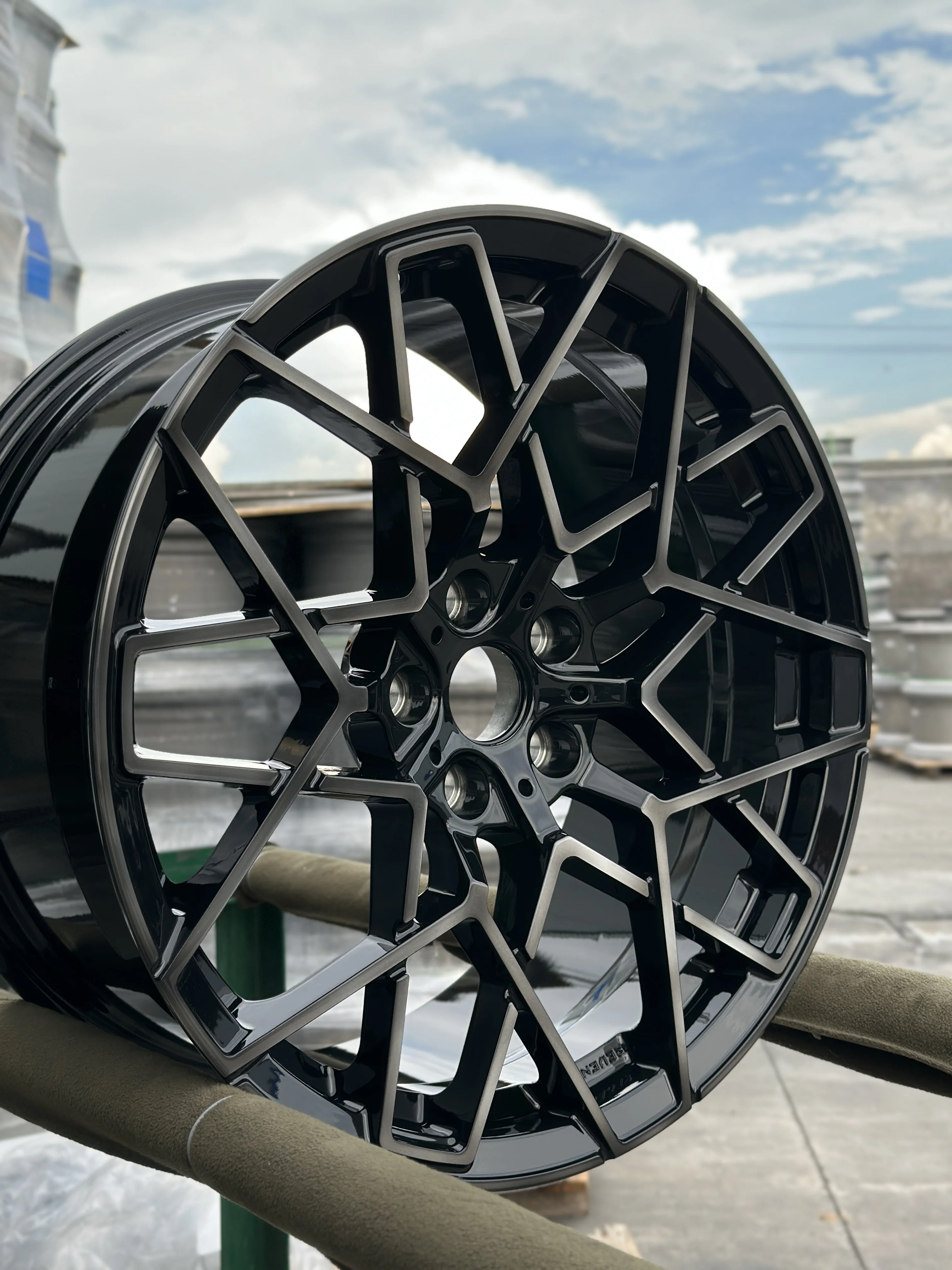 GVICHN shiny black with CNC surface aluminum alloy forged wheel 17 18 19 20 21 22 inch high quality rims 5x112 5x114.3 5x120