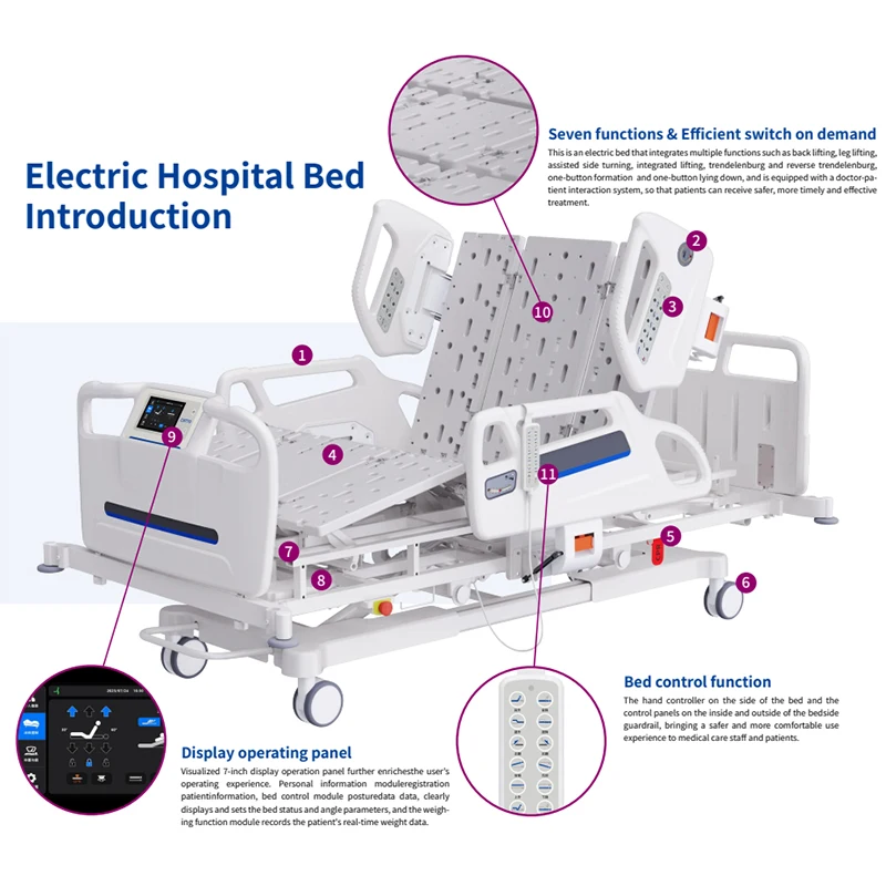 electric turn left and right turn over hospital care bed-58