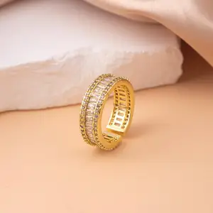 Ring vogue Geometry Punk Party Decoration Wholesale Eco-friendly Charms Female Copper Zircon Wedding Rings Female