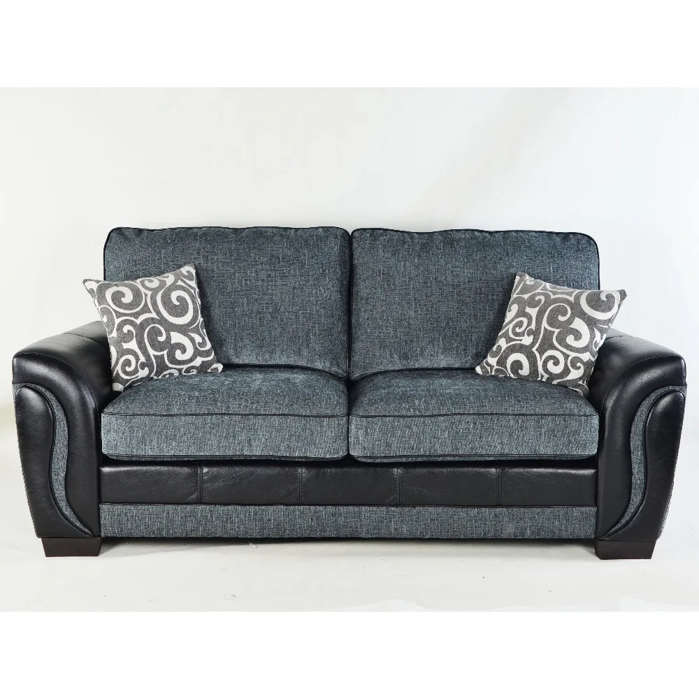 Современный набор из шенили и кожаных диванов для гостиной