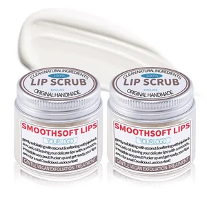 Organic Coconut Lip Scrub for Soft Pink Lips Natural Coconut Oil Exfoliating Moisturizer Lightening Vegan Lip Care for Men Women