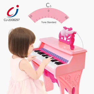 Chengji Electronic Multifunction Plastic Grand Piano for Kids, Musical Keyboard Pink Children Piano With Microphone