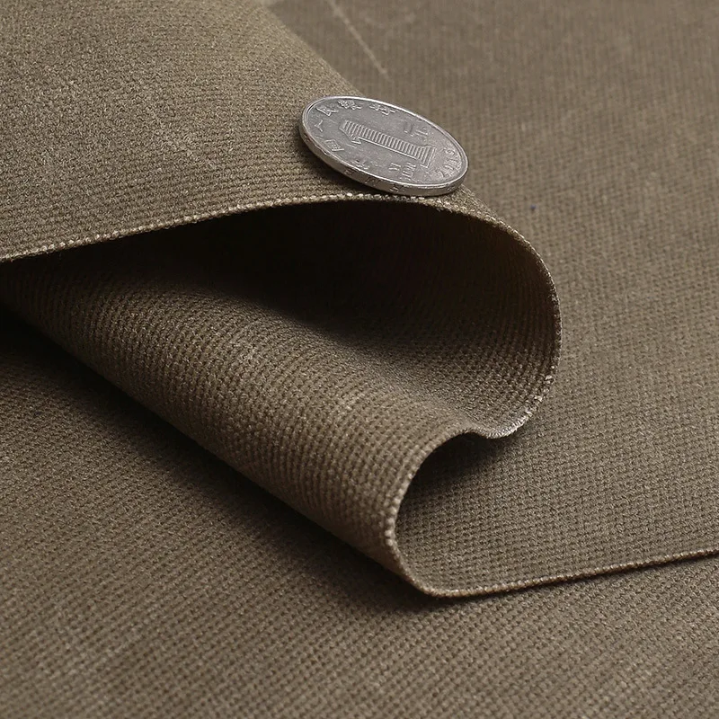 12oz Imported Waxed Canvas Fabric Vintage Style Plain Woven Oil Wax Waxed  Canvas for Uniforms Lining Bags Tents