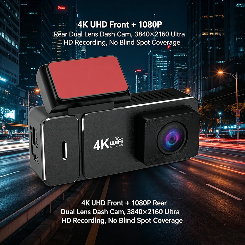 VIEVGUARB VS1138 Dash Cam Video Recorder Parking Monitor Loop Recording Night Vision G-Sensor App Control GPS Dual Lens TF Card