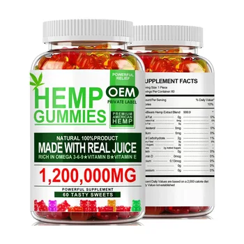 OEM/ODM hemp gummi Bears  5000mg 3000mg best natural organic herbal supplement bear shape heart shape hemp gummies