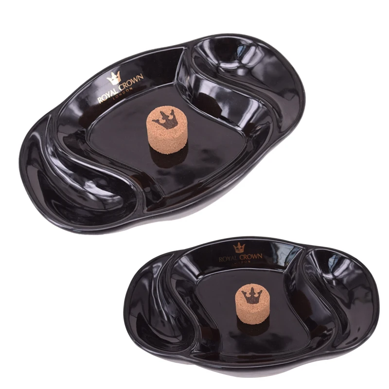 Black Ceramic Pipe Ashtray With Two Pipe Rests AT3017 