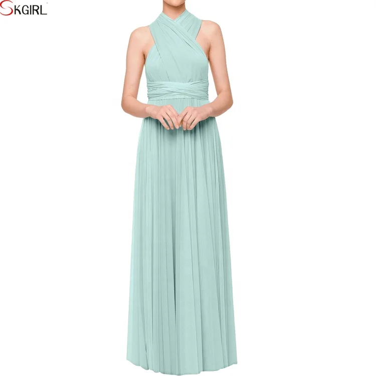 mint green convertible bridesmaid dress Edith Infinity Convertible Ruched Floor Length Chiffon Bridesmaid Dresses, Mint Green