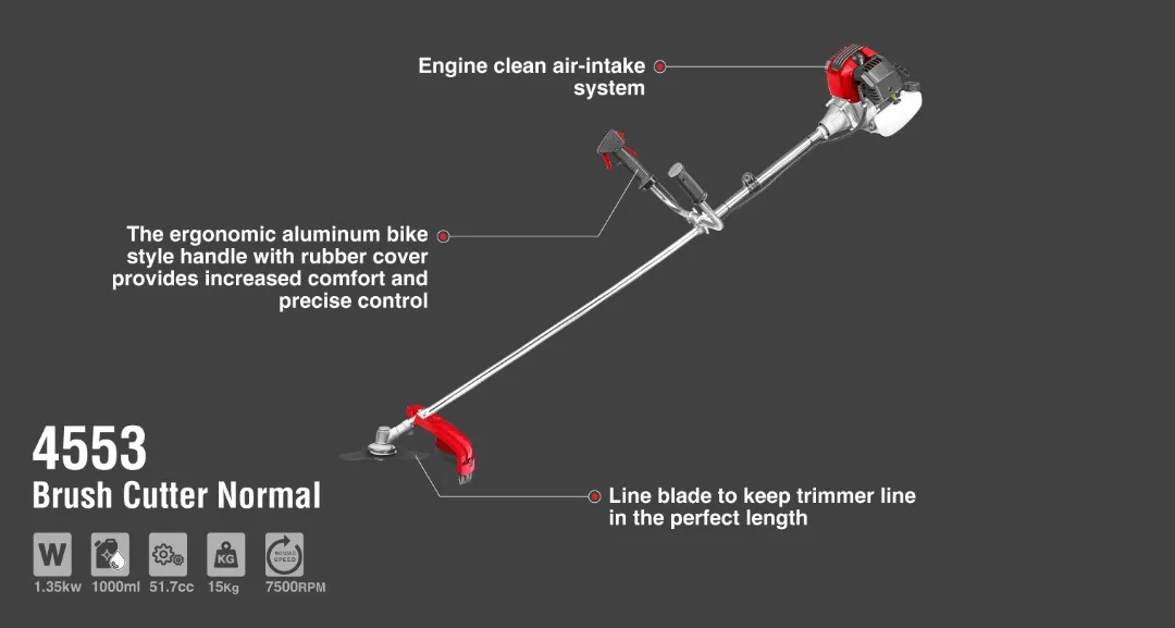 Ronix Rh4553 Gasoline Brush Cutter Grass Cutting Machine Gasoline