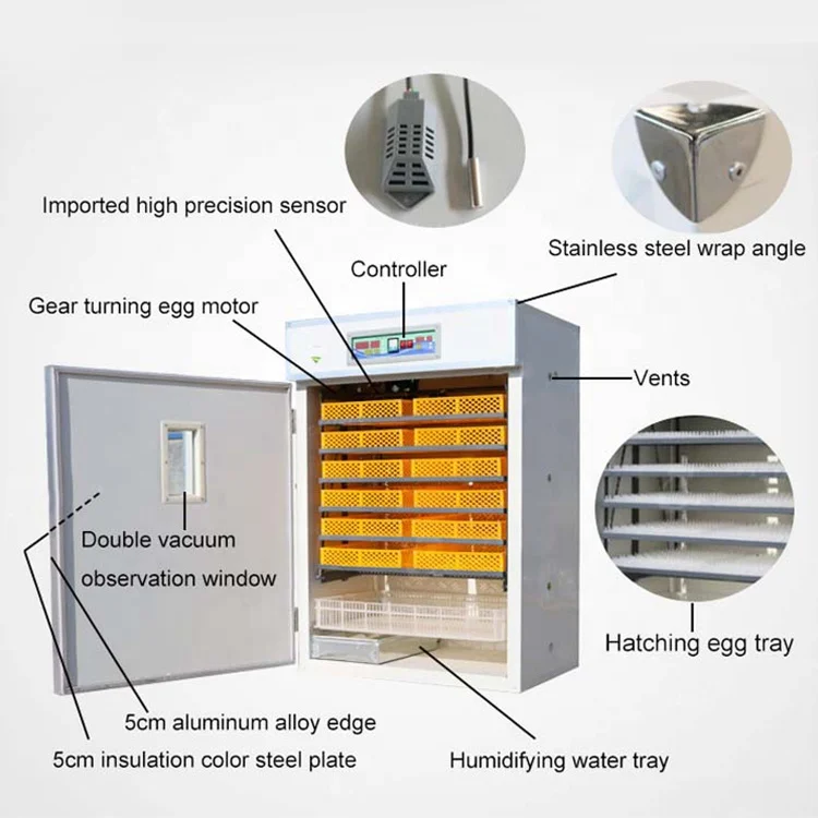High Hatching Rate Fully Automatic Hatcher Machine 1200 Egg Incubator for Sale in Uganda/