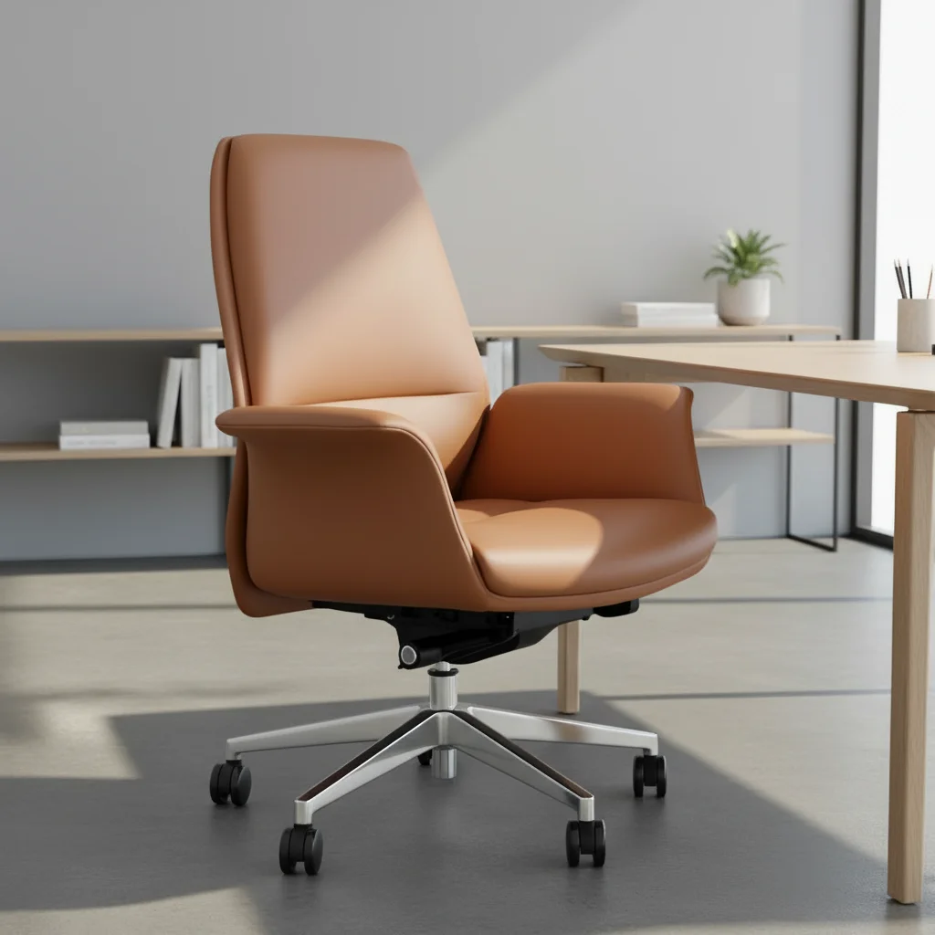 Modern Office Leather Ergonomic Computer Chair boss Luxury Manager Ceo Guest Seat Comfortable Swivel Adjustable Chairs image 2