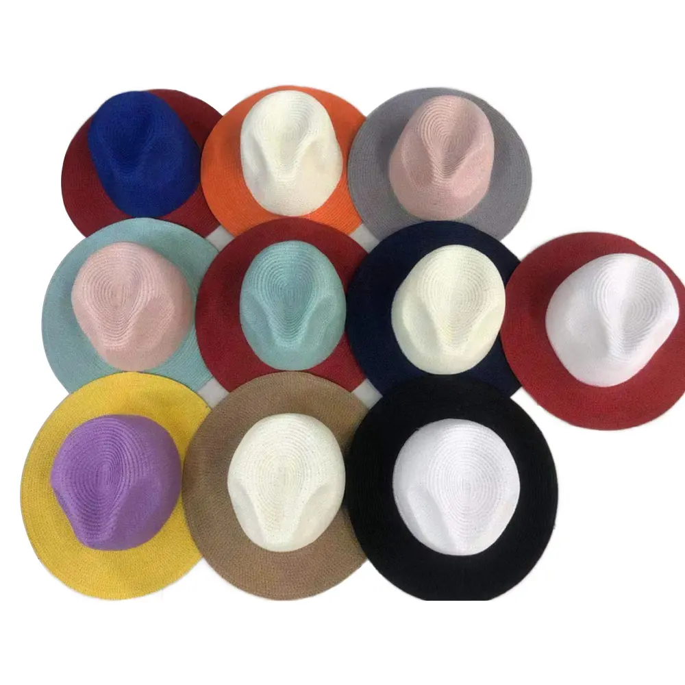 Customized Two-Tone Summer Holiday Beach Sun Straw Hat For Adults, Panama Style - Travel, Outdoor Leisure, Cycling,_voghion.com
