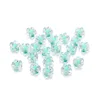Cuentas de Flores Acrílicas Brillantes - Verde Turquesa