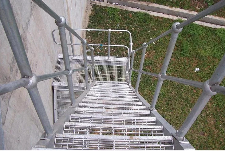 Galvanized Steel Step Ladder Stairs with Handle  Railings