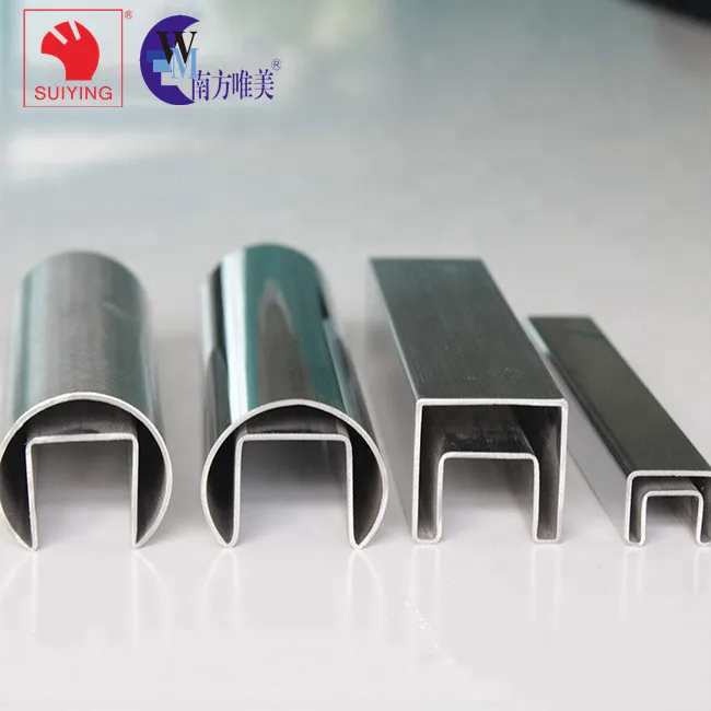 Stainless Steel Pipe Welded Decorative Single Slotted Tube 201 Brushed Pipes 304 316L SS for Glass Handrails