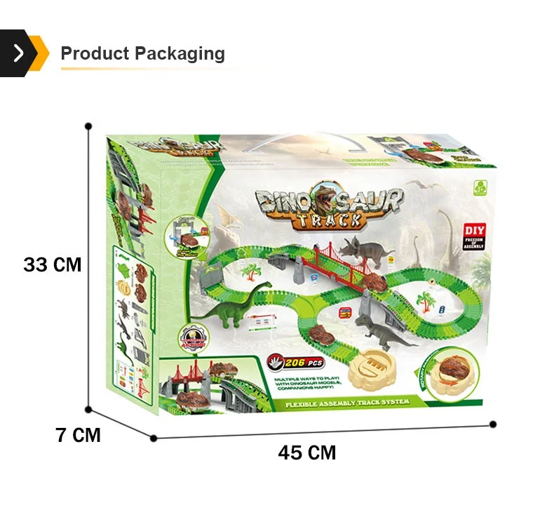 Новый дизайн, высокоскоростная сборка трека «сделай сам», игрушечный автомобиль, набор гоночных треков динозавров, игрушка