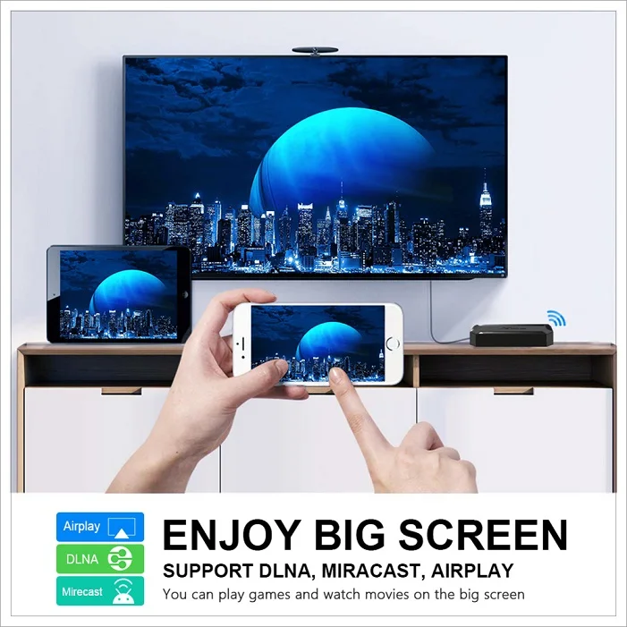Boîtier Smart TV Q96 Mini Amlogic Quad Core Android WIFI internet Télé HDMI  Fil