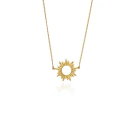 Summer Fashion Jewelry Double Layer Chain Necklace 316L stainless Steel Silver Gold Mini Sun Necklace For Women And Girl