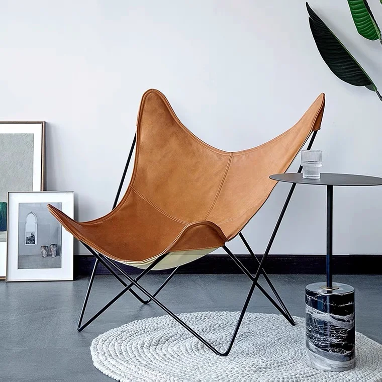 豪华折叠蝴蝶椅欧美折叠沙滩椅真皮蝴蝶椅 - buy leather butterfly