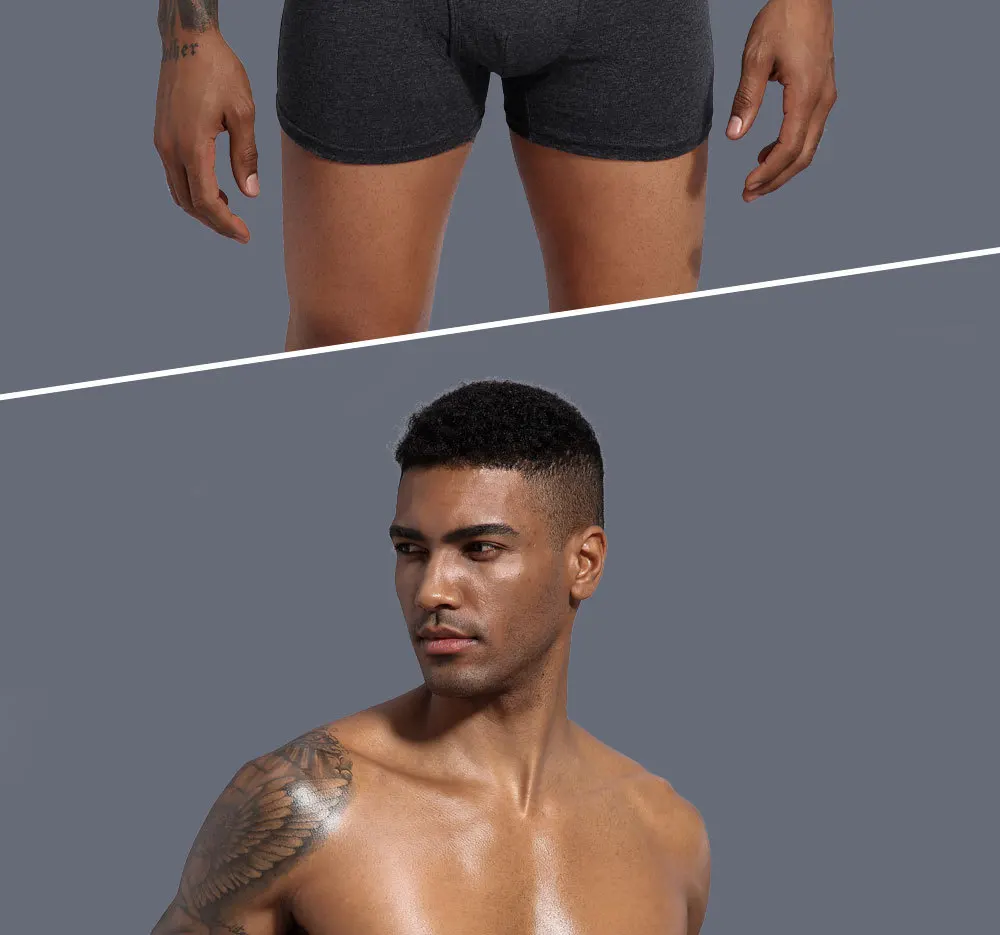 2021 New Cotton Breathable Plus Size Solid Color Men's Boxer Briefs