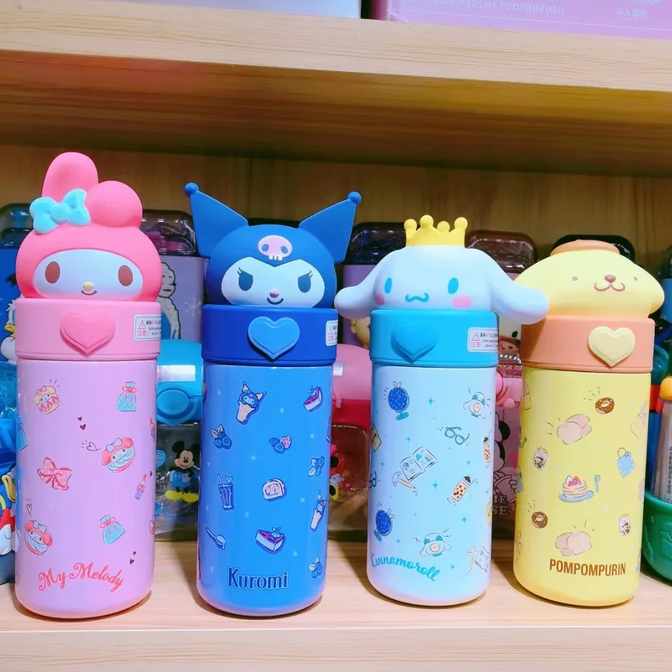 350ml Sanrioed Anime Kuromi Cinnamoroll Thermos Mug Kawaii Hidden ...