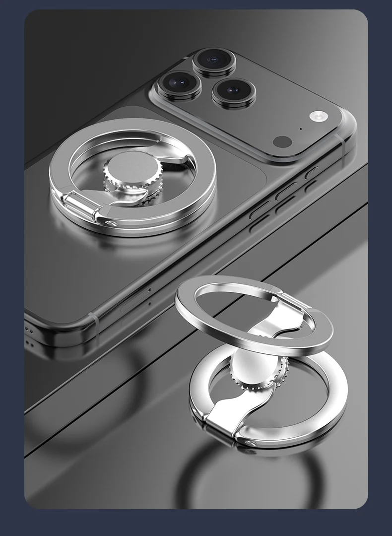 Fingertip Gyroscope Magnetic Phone Holder Fully Foldable Double Sided Stand with Kickstand for Smartphone