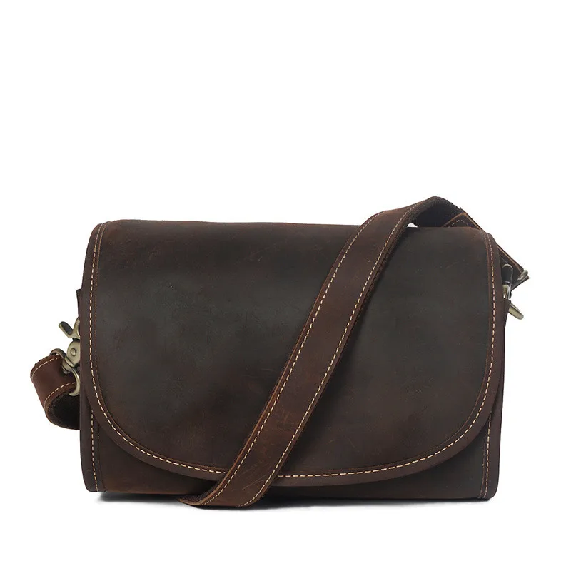 luxury leather messenger bag retro men's crossbody bag