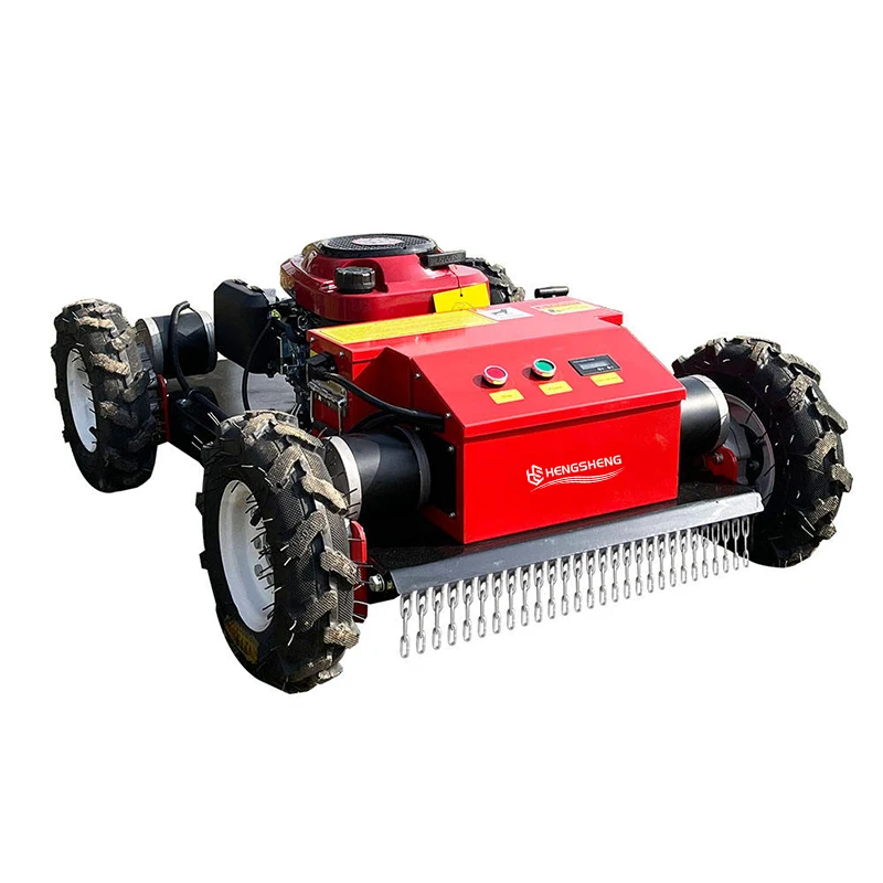 CE/EU/EPA Remote-controlled Tracked Lawn Mower Cutting Width 550mm Longxin Engine One-key Start 2.9 Acres Per Hour Robotic Mower