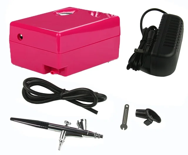 BT-16 Mini Cake Airbrush Makeup Set with Compressor Temporary Tattoo Art Face & Body Paint Aerograph Kit for Nail Decoration