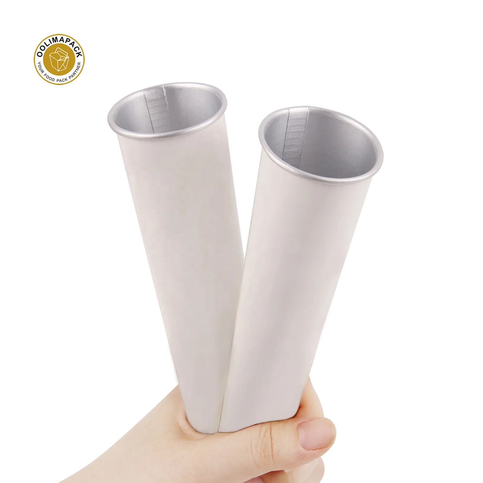 Customized Design logo Colorful Various Sizes 100ml Disposable Jelly Calippo Ice Cream Squeeze Paper Cup Tube Packaging Cone