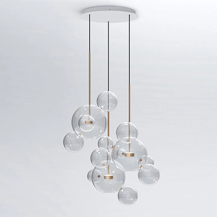 Sk2837 Clear Glass Cloche Filament Pendant Lamp Modern Lighting