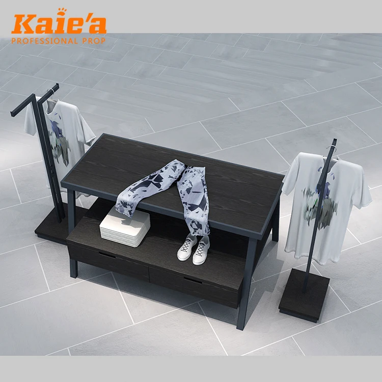 Customized Retail Rack Clothing Display Table Modern Shop Counter Design for Garment Store