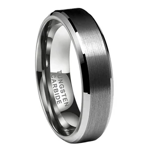 Coolstyle Jewelry 6mm Wholesale Dropshipping Double Beveled Tungsten Finger Ring for Men Women Fashion Engagement Wedding Band