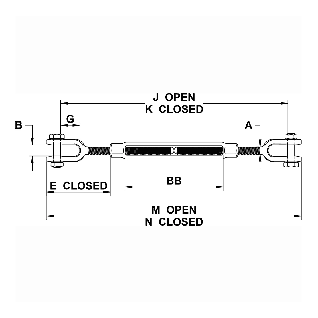 Din1480 Marine Galvanized Drop M25 Clevis Jaw And Jaw Turnbuckle