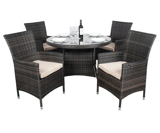 Rattan Furniture Dining Set 5 PCS Chair And Table Dining Furniture  Garden Wicker Chair Furniture