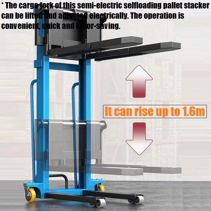 OEM ODM Automatic Tray Stacker Electric Self Stacker Mute Caster Self Load Electric Pallet Truck Lift Stacker