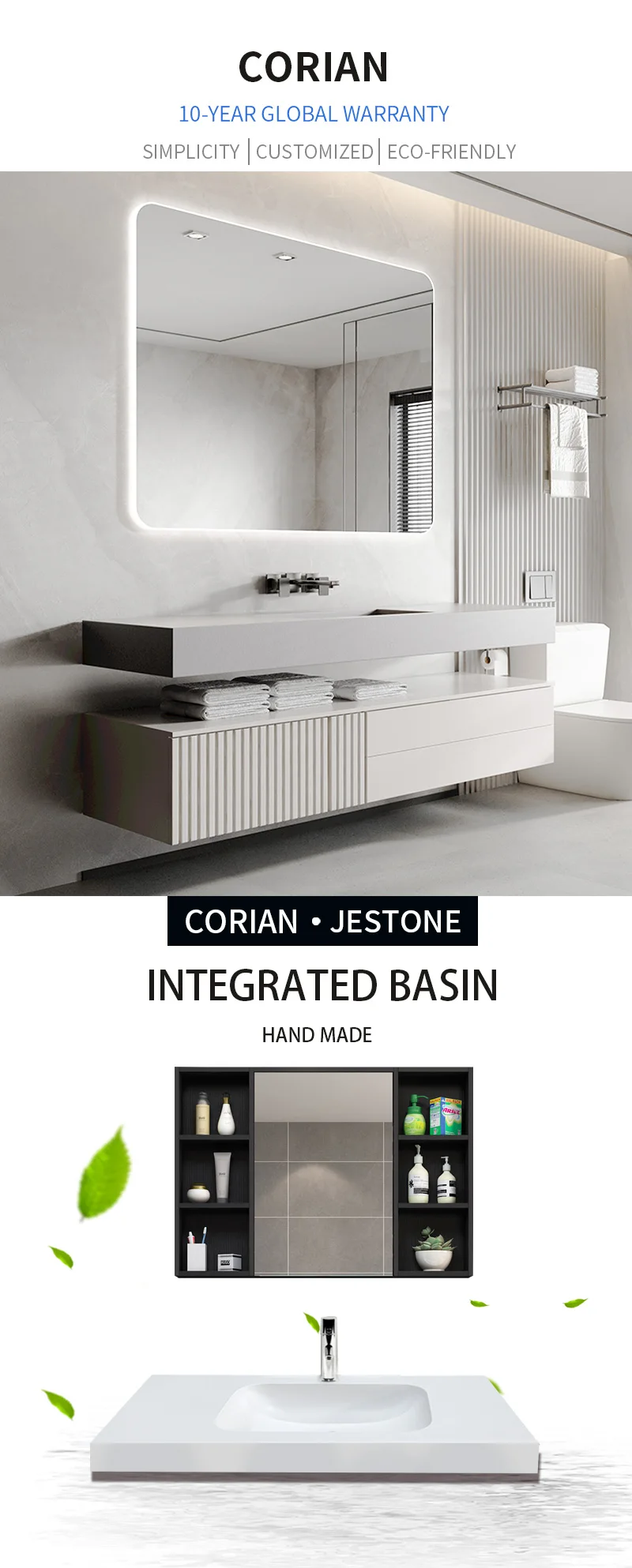 Curated visual reference: Picture Idea: Modern Luxury Solid Surface Basin For Double Sink Vanity