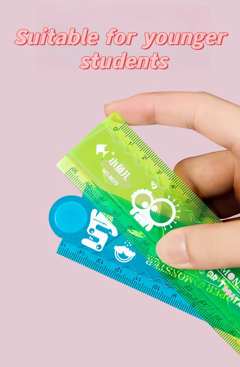 Multifunctional Folding Plastic Ruler Set With Cartoon Wave Design 30cm ...
