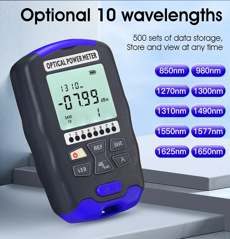 COMPTYCO Fiber Optic Tester AUA-DC7/DC5 Rechargeable OPM with LED and RJ45 tester Fiber Optic Equipment Optical Power Meter details