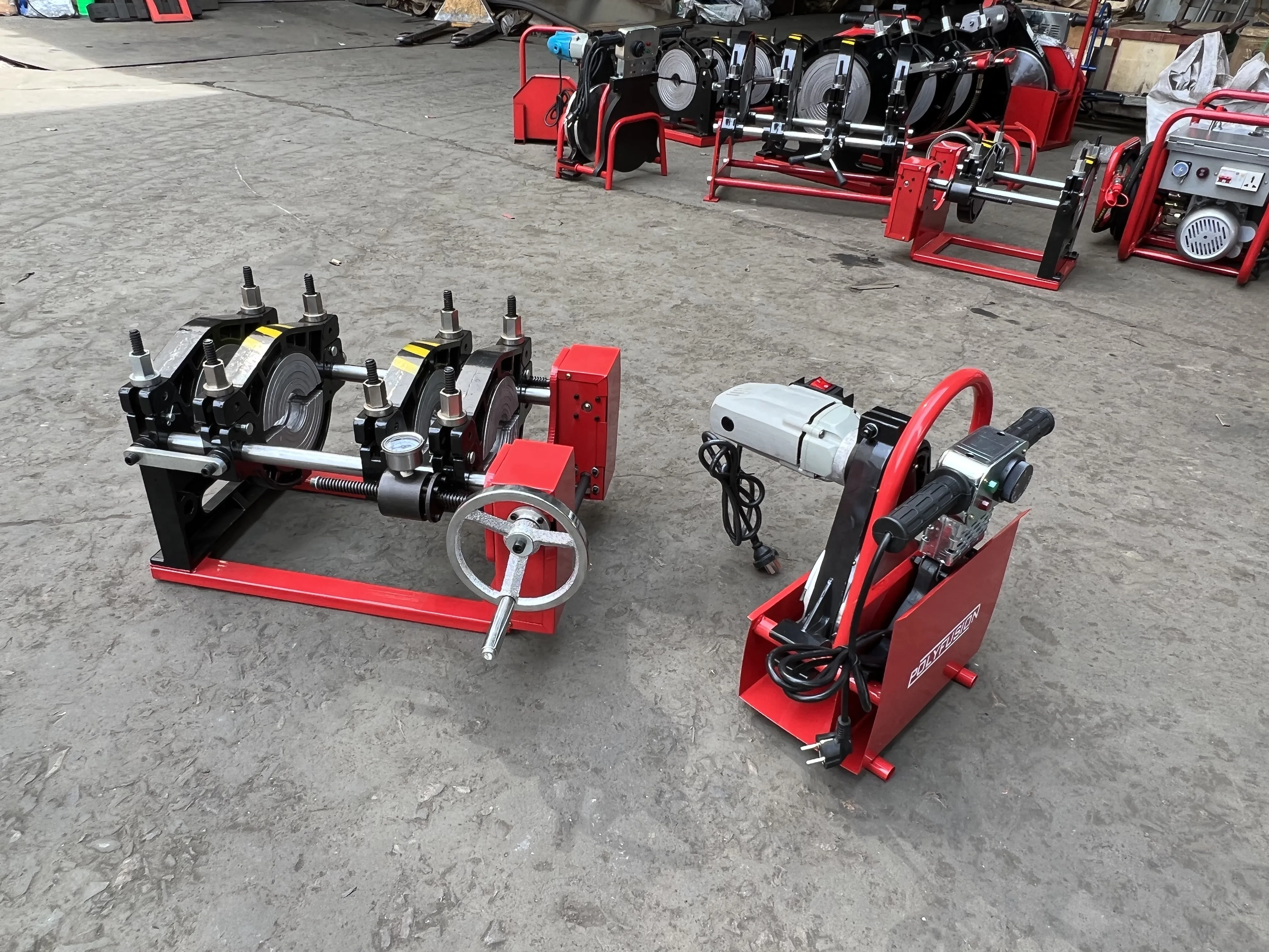 PFW160-4C Manual Plastic Welders 40-160mm PVDF PP Tube Hot Melt Butt Fusion Welding Machine Shake Wheel for HDPE PVC Butt