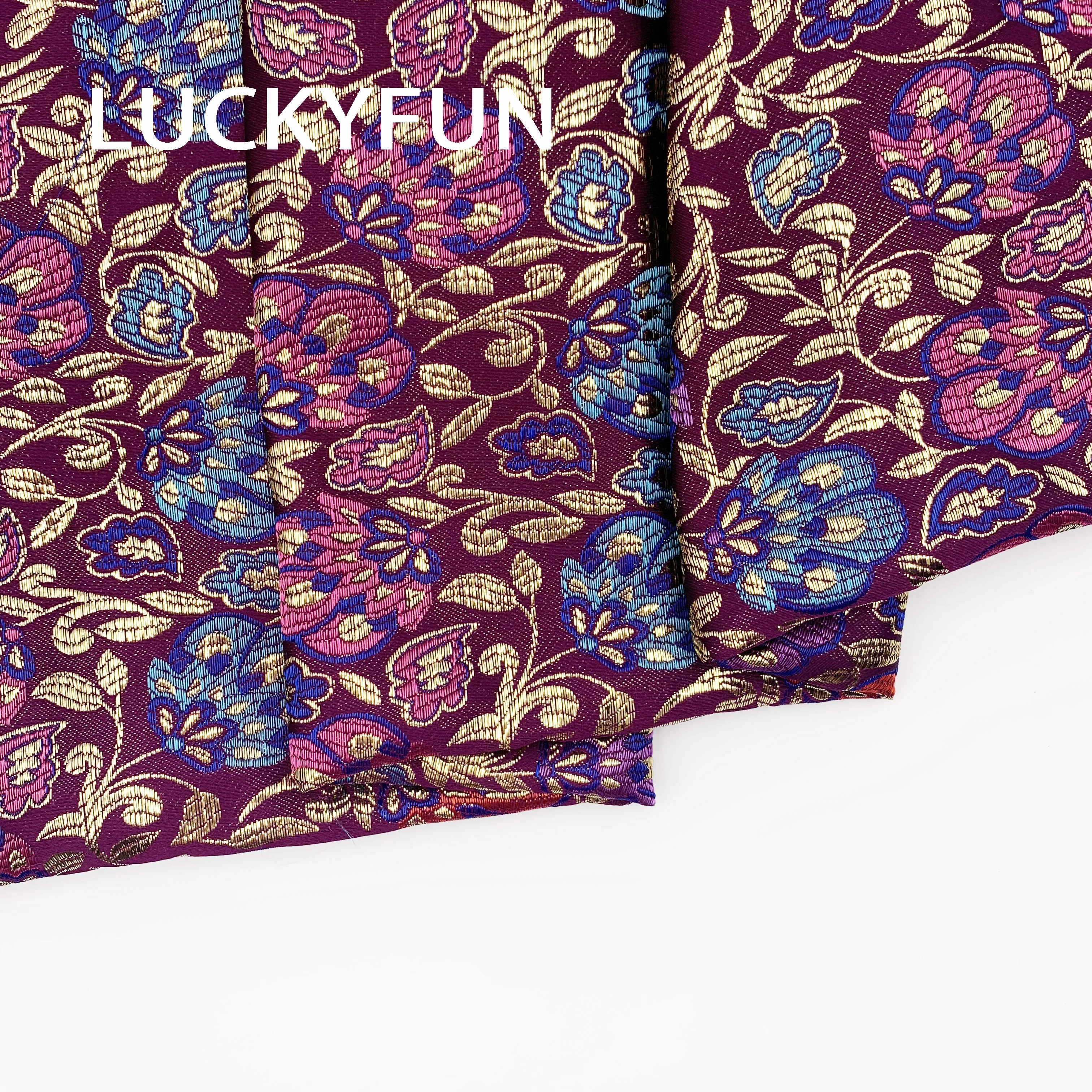 HOT SELL Women Dresses Graphic Designing Polyester Metallic Brocade Jacquard Fabric