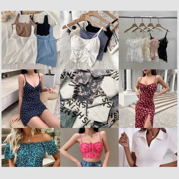 Wholesale Cheapest Sheineds Vendors Bulk Clothes Crop Top Manufacturer blouses Bale Curve Robe Women Vestido She in Used Clothes
