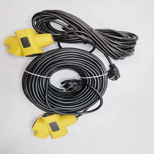 Black Outdoor 10-Hole Power Strip Two Plug Socket British Standard European 5-30 Meter Power Supplies Accessories