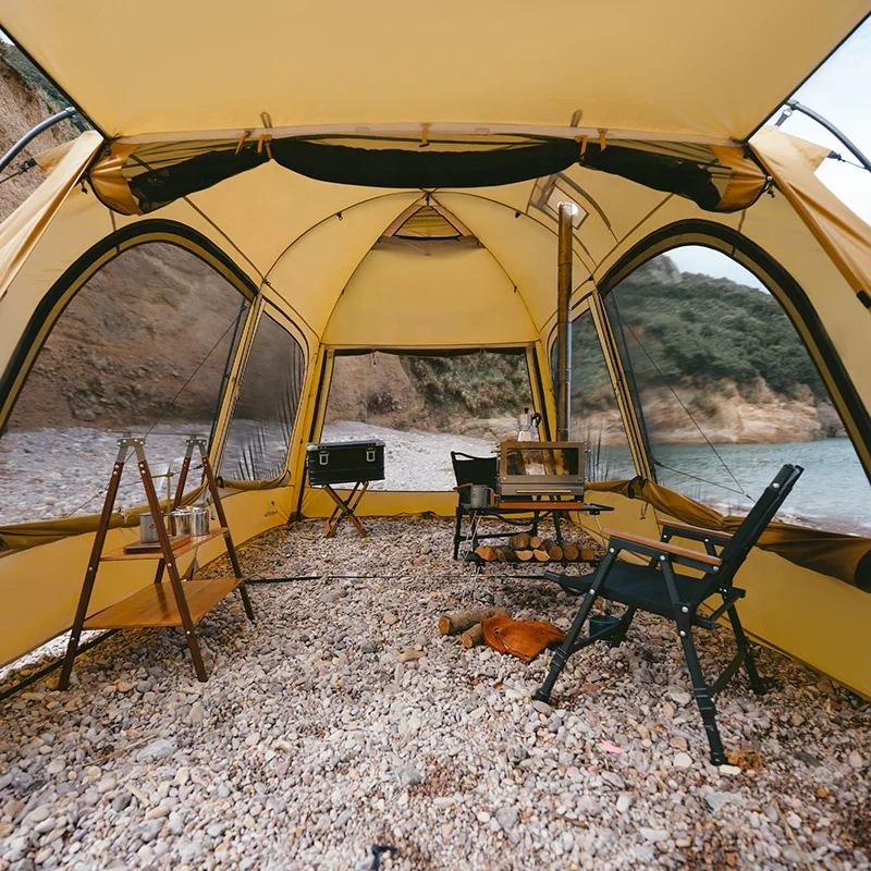 Tienda de campaña para exteriores Naturehike Dune 10.9, una habitación, una sala de estar, tienda de campaña familiar de gran espacio