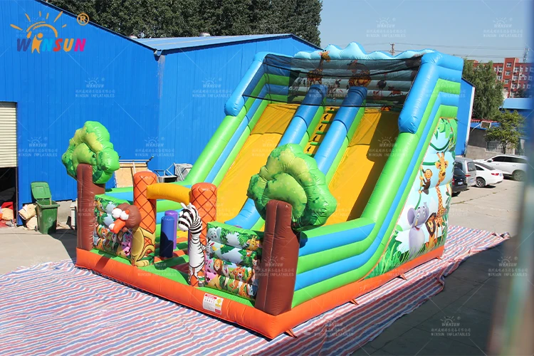 New Commercial Grade Wild Zoo Inflatable Slide Animal Zoo Theme Slide ...