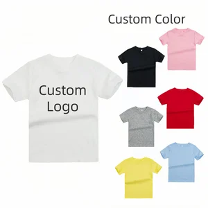Custom Kids Clothes Print Embroidery Logo 100% Combed Cotton Plain Children's T-shirts Blank Kids T Shirts for Boys and Girls