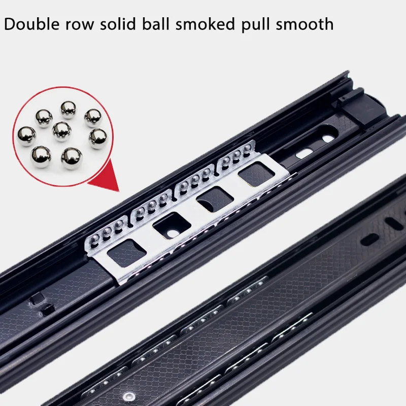 Source Factory Heavy Duty 3-Fold Ball Bearing Drawer Rails 45mm Telescopic Slides for Cabinets for Dining Outdoor for Kitchen