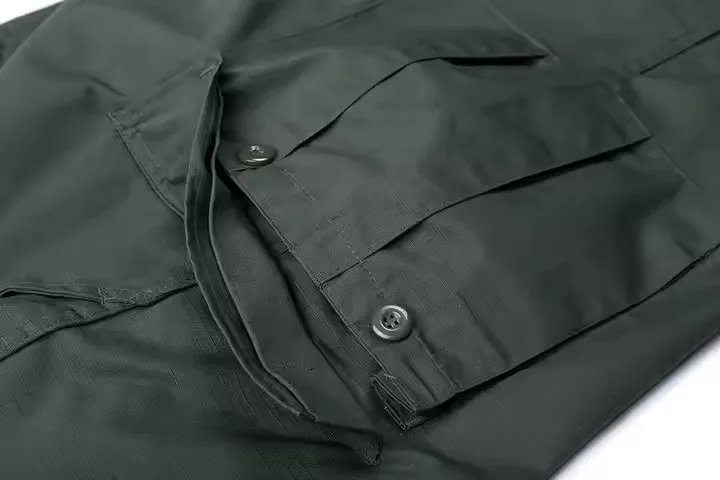 Customized Logo BDU Combat Suit Solid Deep Green Tactical Uniform