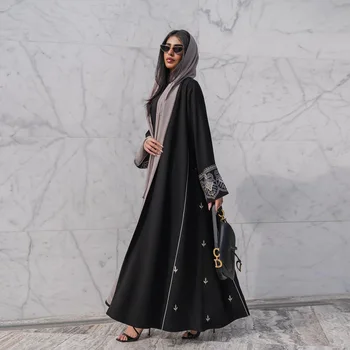 New European American Cardigan  for Ladies Soft Elegant Dress Muslim Abaya