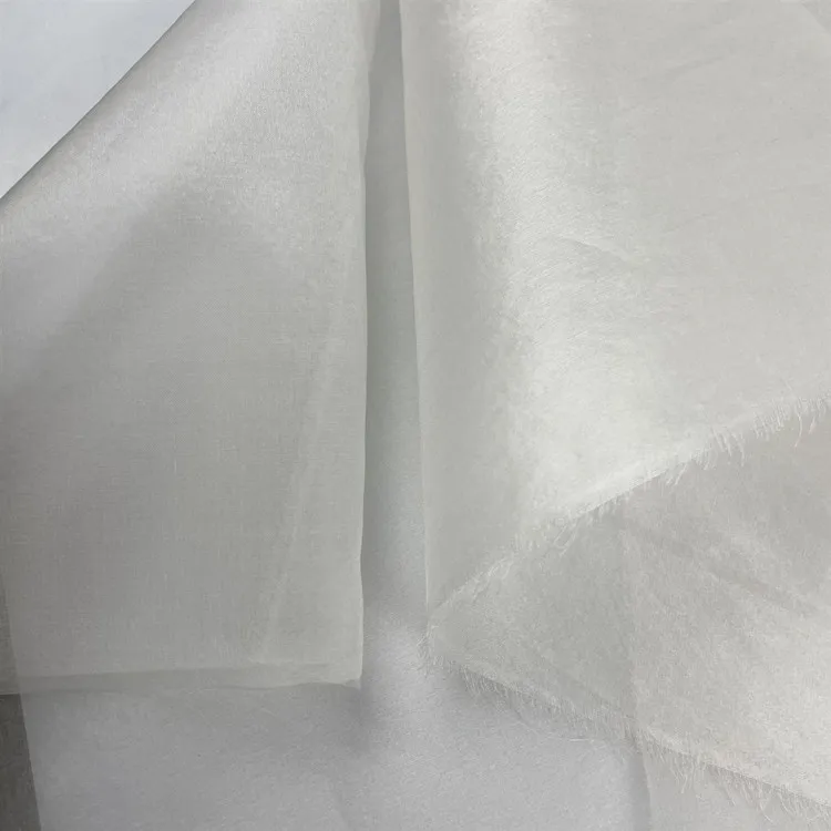 white silk organza fabric —