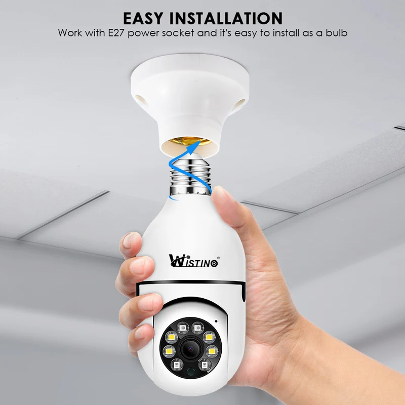 5GHZ 360 Panoramic Wifi HD night vision ip surveil mini surveillance home security wireless light bulb PTZ Home Security Cameras